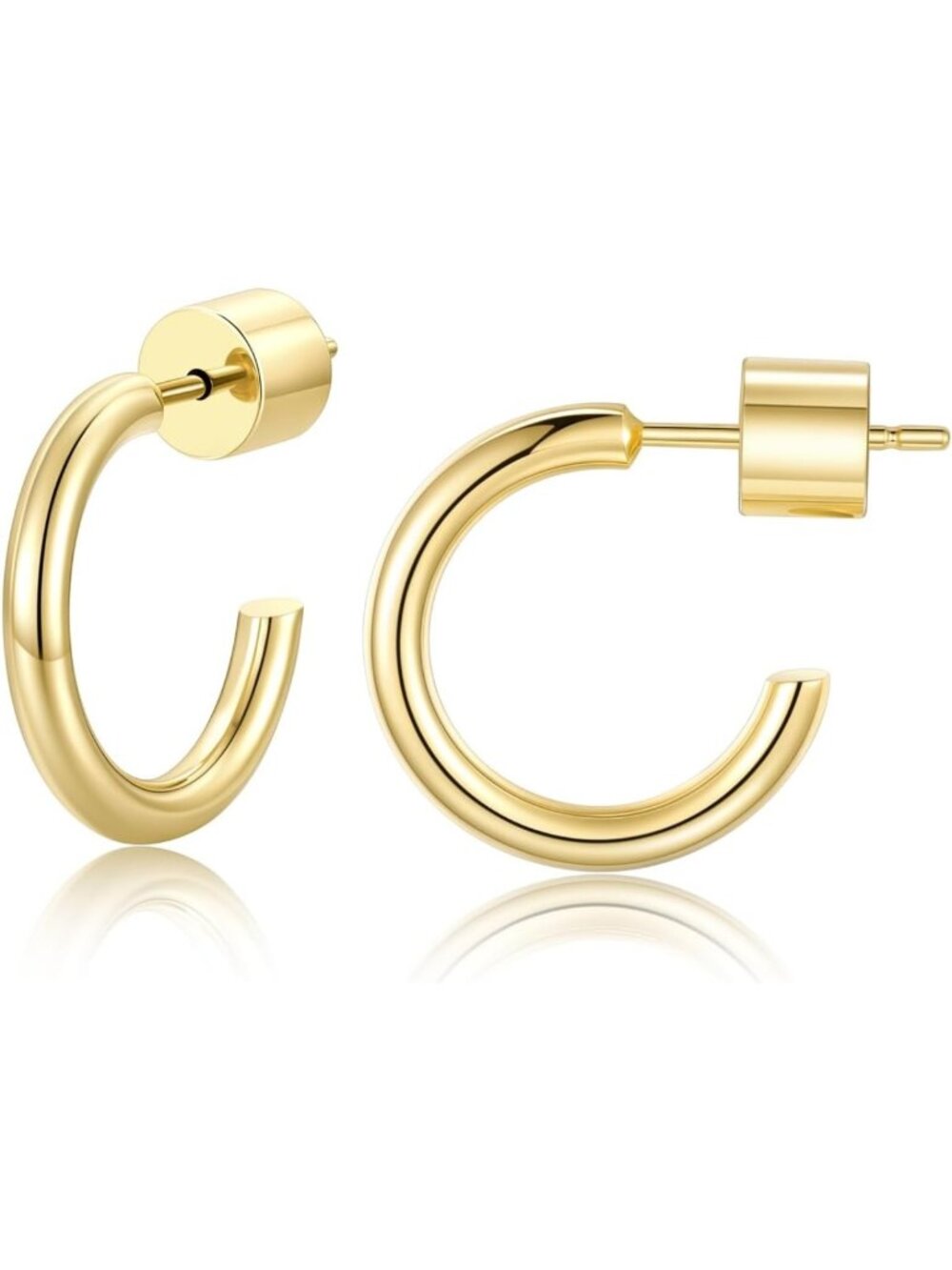 Lightweight 2mm Thin Hoop Earrings for Women - Stainless Steel, Stylish